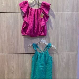Bohemian Gauze Blouse NEW Top Ultra Pink & Dynasty Green 2 Tops Youth Junior